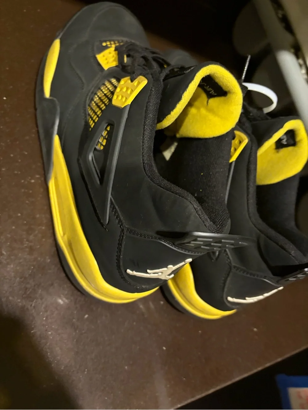 Air Jordan brand 4s Retro 2023 Yellow Thunder Basketball Sneakers Shoes size 13
